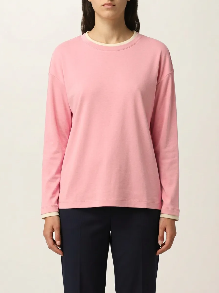 Women's Layered-Look Long-Sleeve Crew-Neck Top
