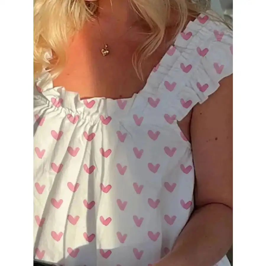 Ruffled Striped Tank and Shorts Set