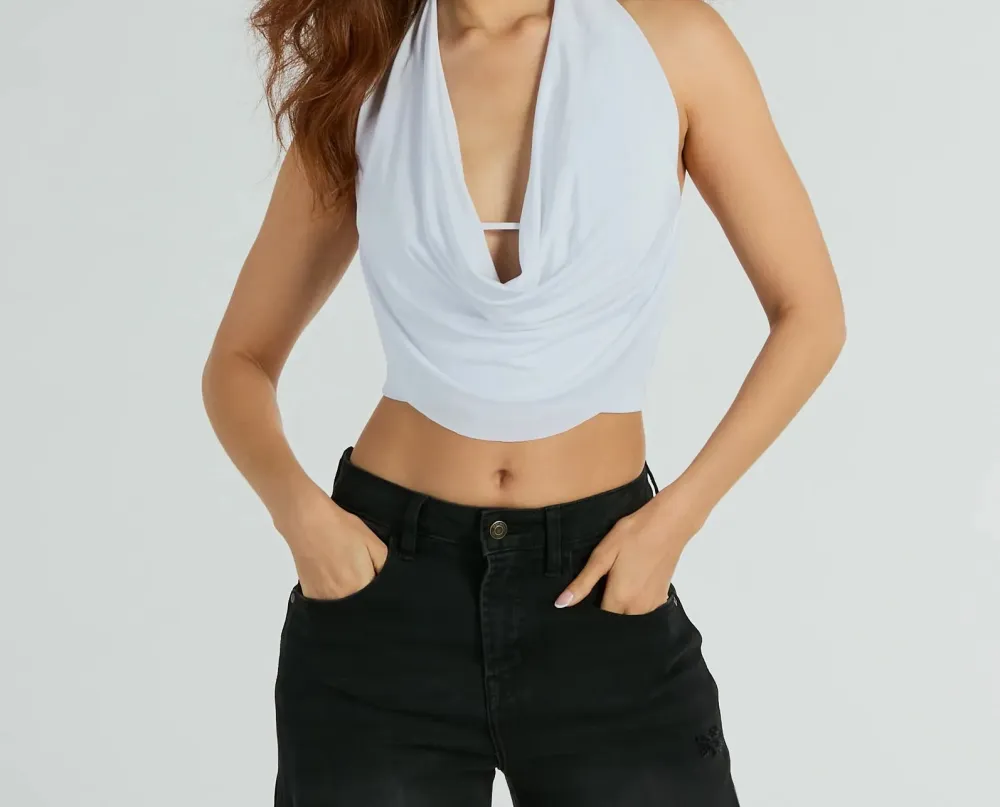 Halter Sleeveless Cropped Top