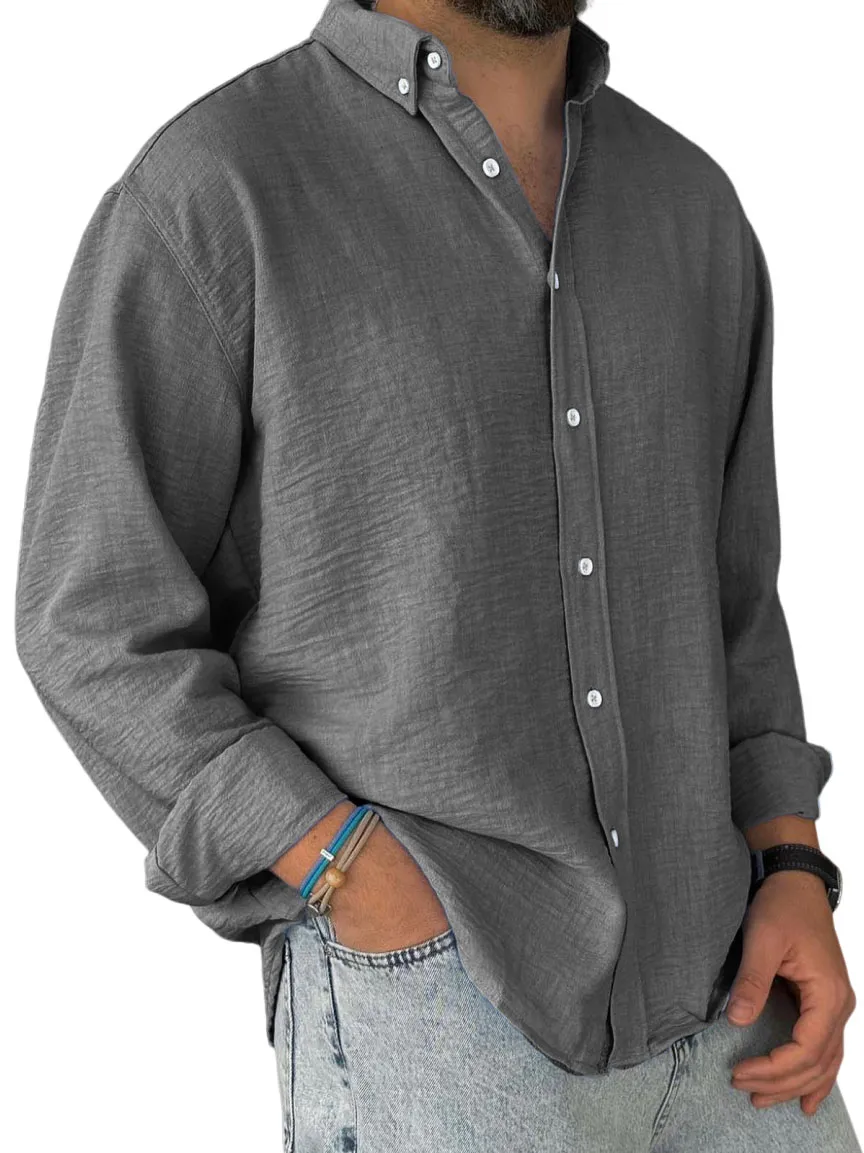 Utility Long Sleeve Open Collar Shirt