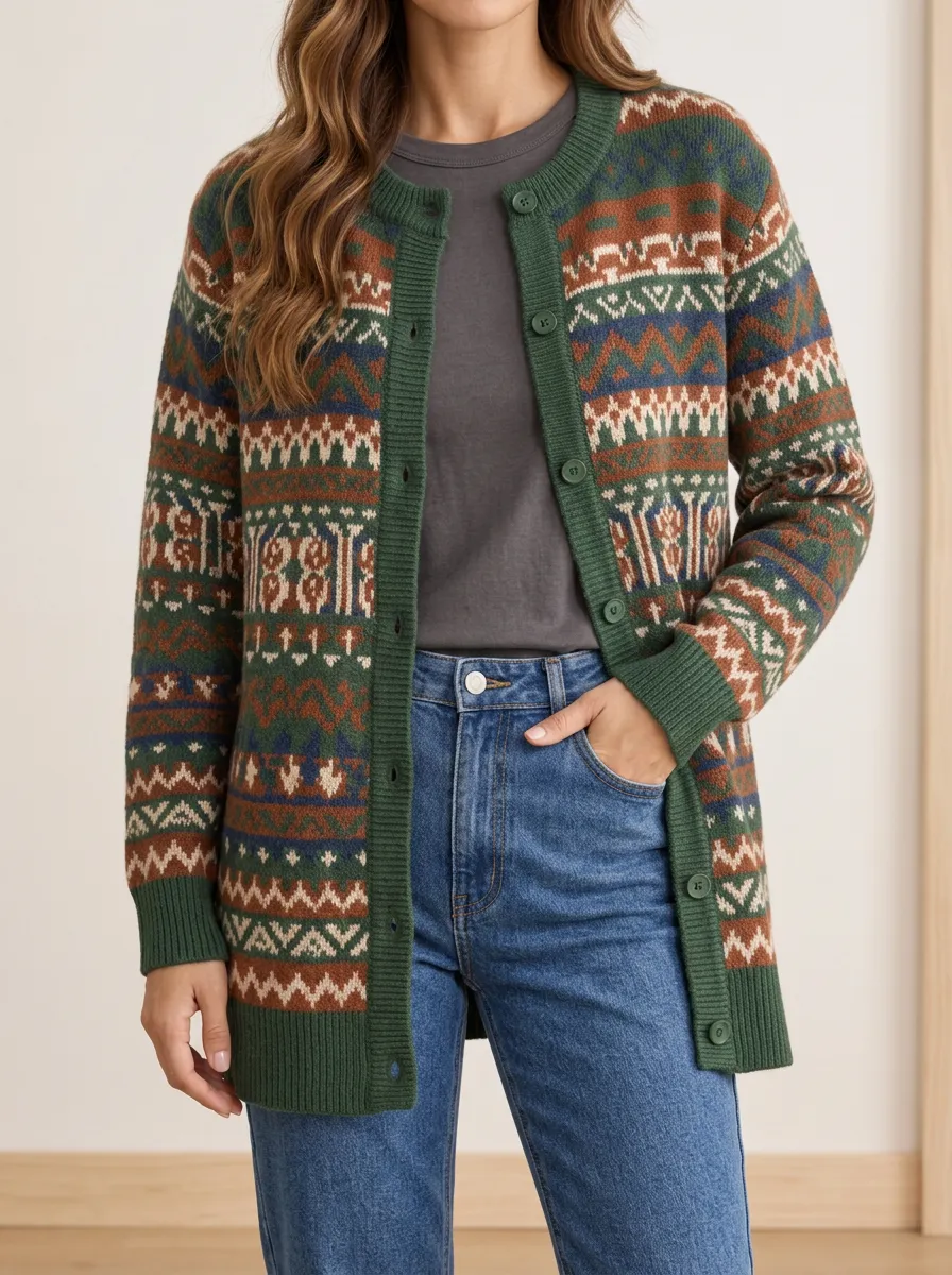 Collared Button Front Women's Knit Cardigan