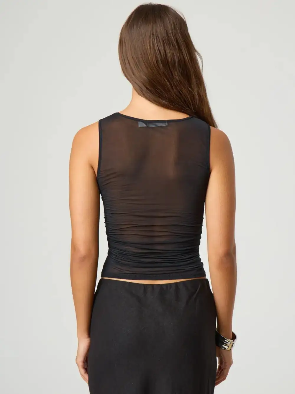 Round-Neck Ruched Tank Top