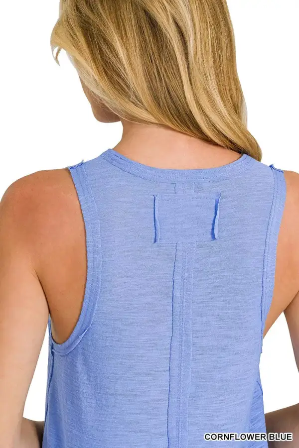 Textured Cotton Tank Top