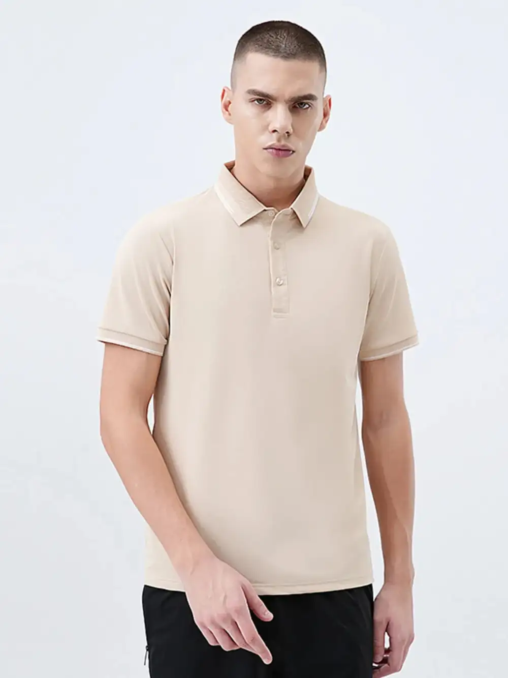 Simple Short Sleeve Collared Polo Shirt
