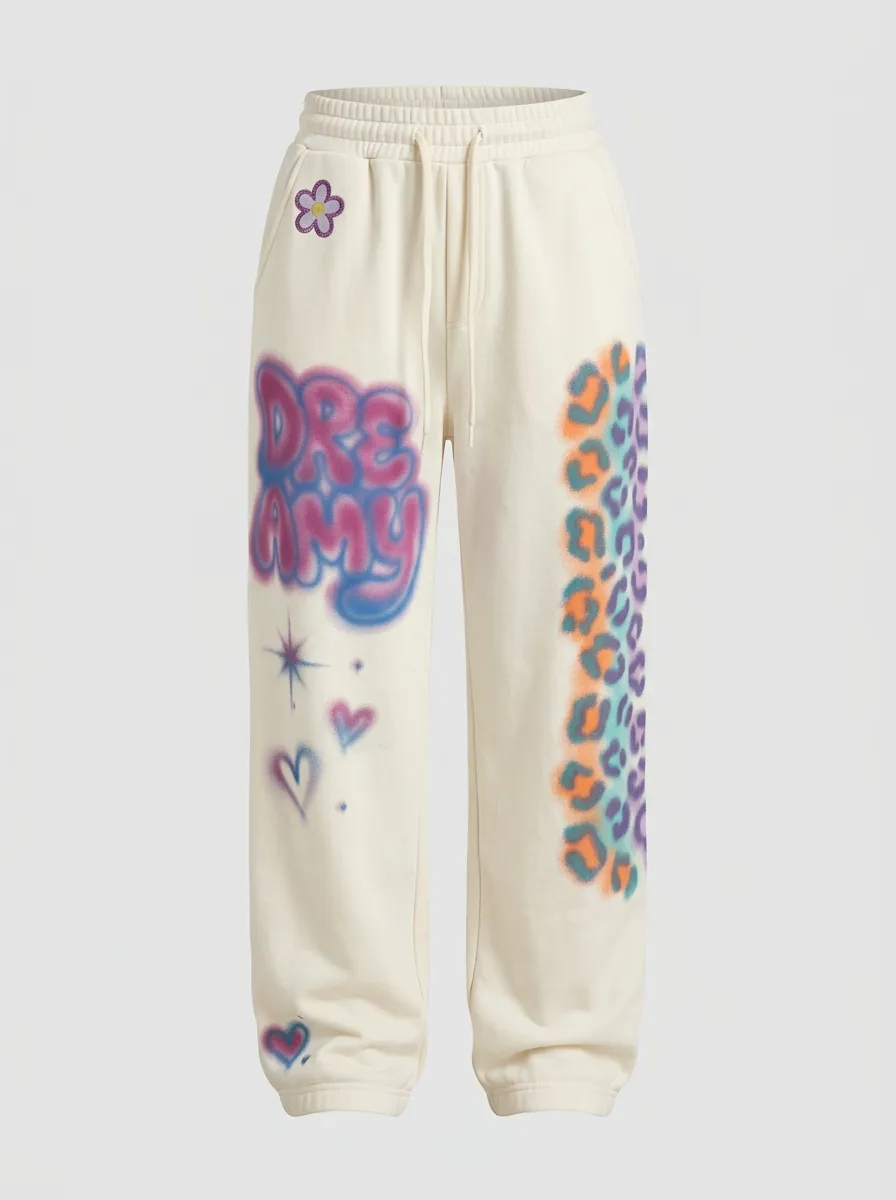 Unisex Streetwear Leopard Airbrush Sweatpants