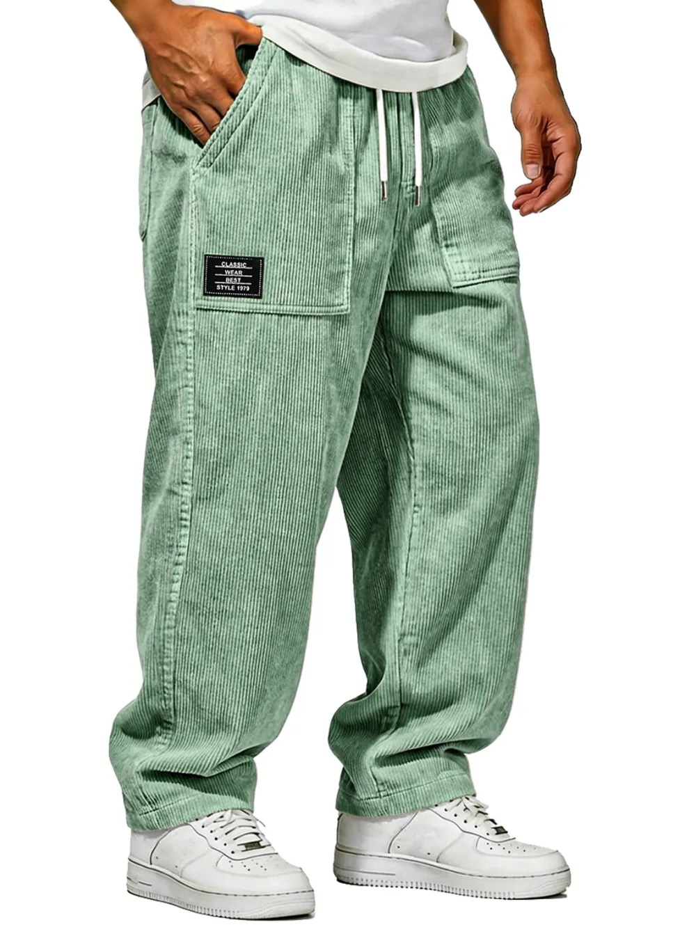 Corduroy Pocket Seamed Trousers