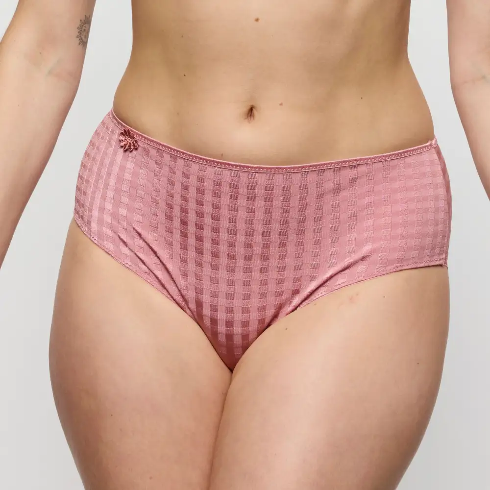 Women's Full Coverage Elastic Waistband Cotton Gusset Floral Embroidery Cotton Checkered Retro Detail Soft Fabric Stretch Fit Brief Panty