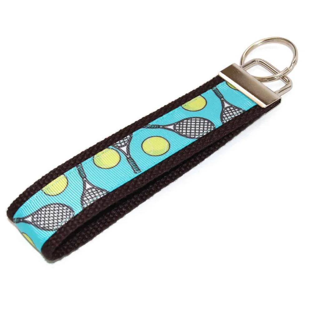 Tennis Racket Ball Decorative Keychain