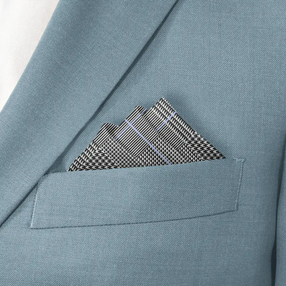 Graceful Clean Geometric Plaid Pocket Square