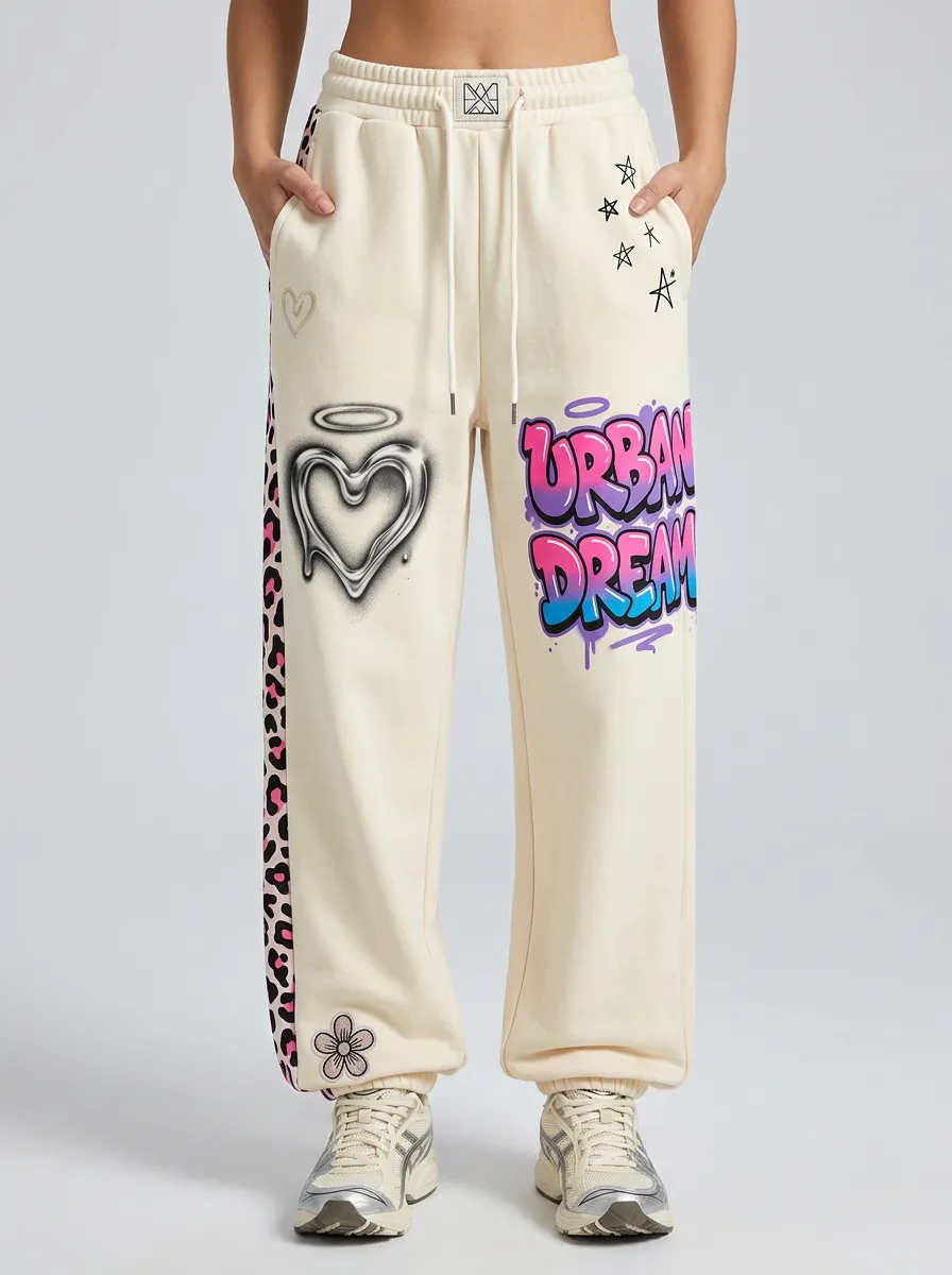 Women's Streetwear Urban Dream Graffiti Heart Printed Joggers