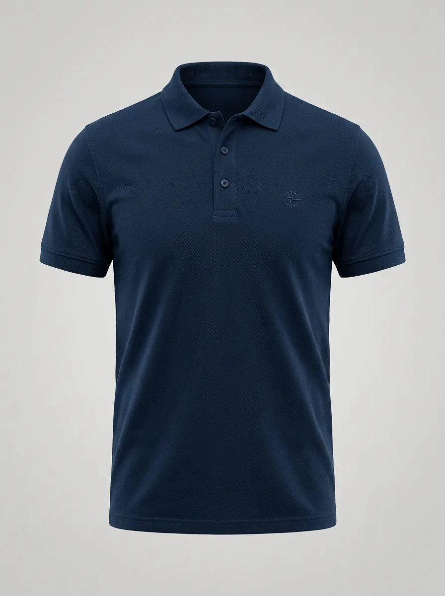 Modern Compass-Detail Men's Polo Shirt