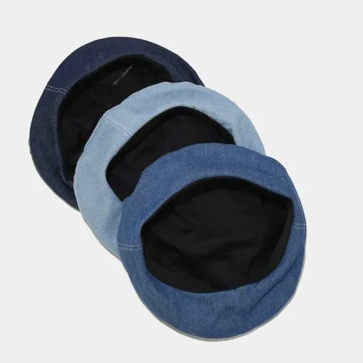 Practical Denim Round Beret Hat