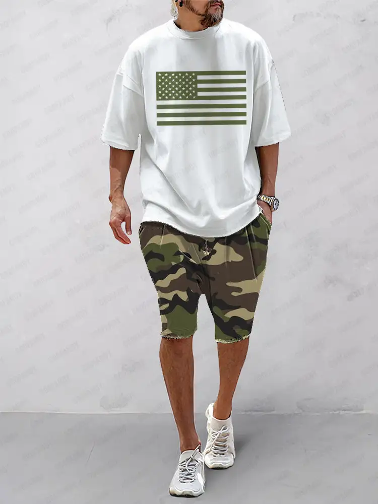 Casual Ethnic Print Sports Set