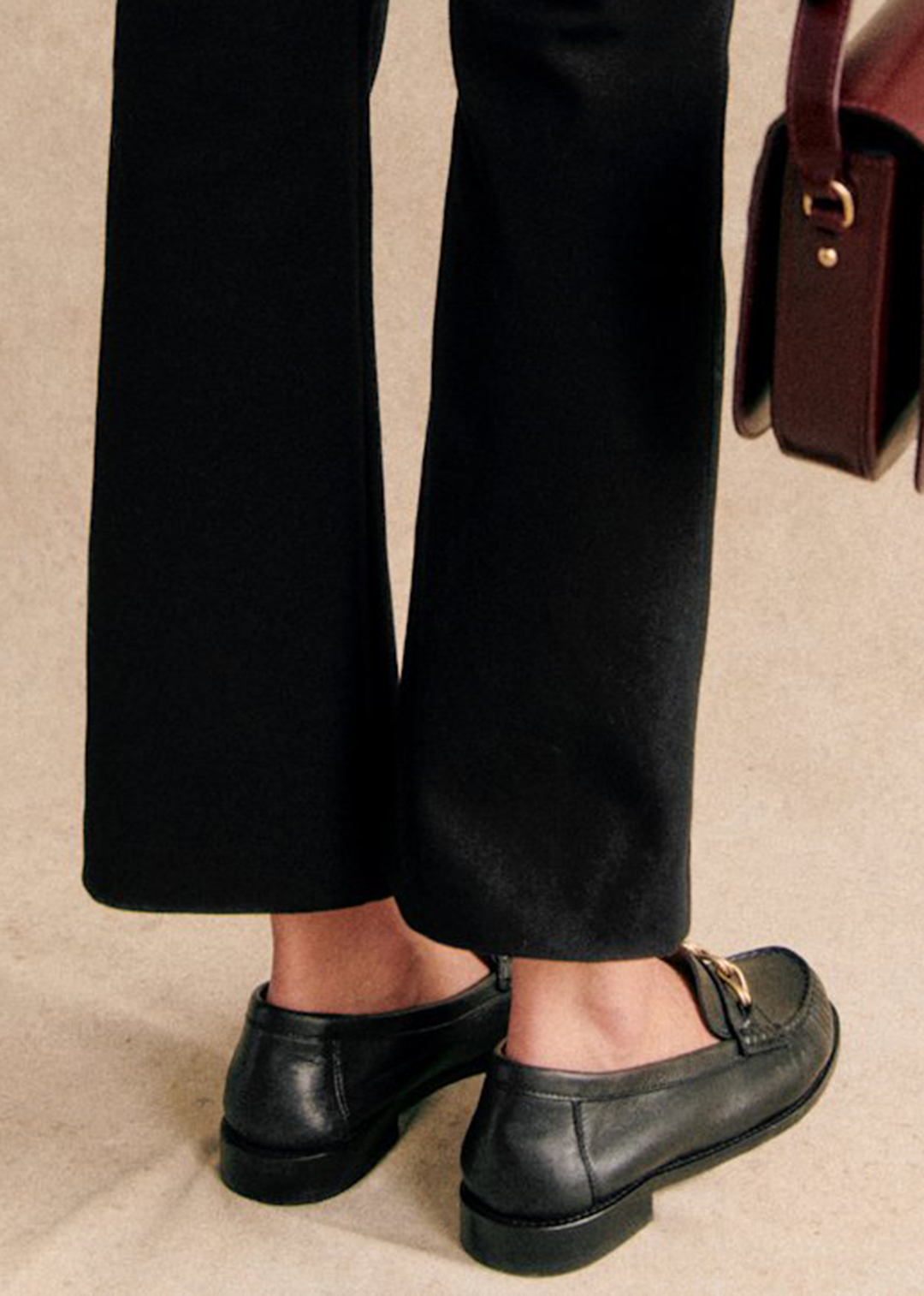 High Waisted Flared Cropped Trousers