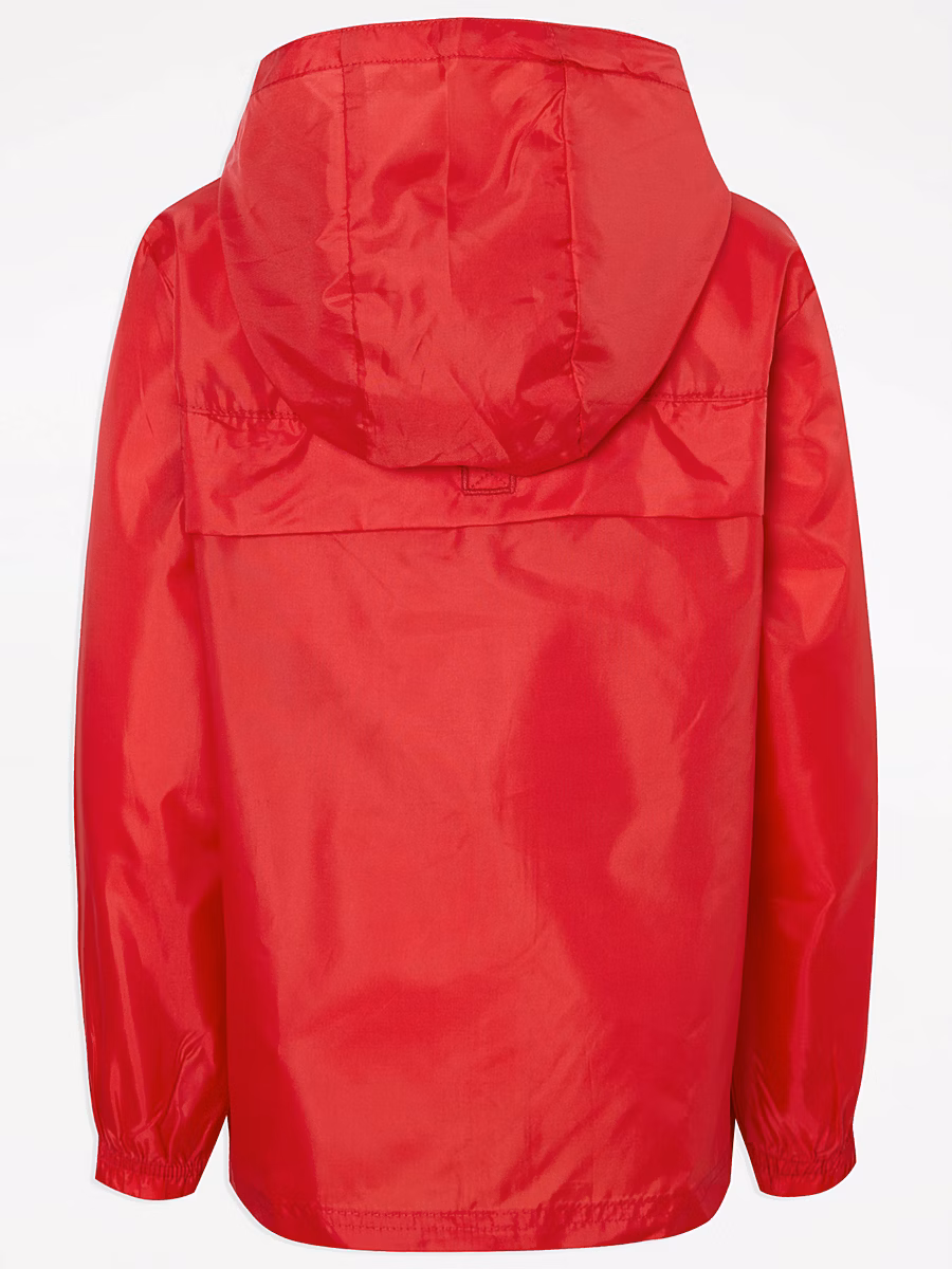 Red Shower Proof School Pac A Mac Jacket detail 1