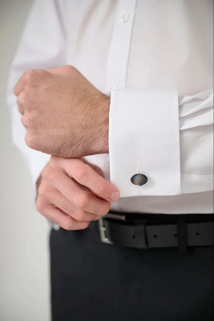 Men's Double Cuff Long Sleeve Tailored Fit Shirt