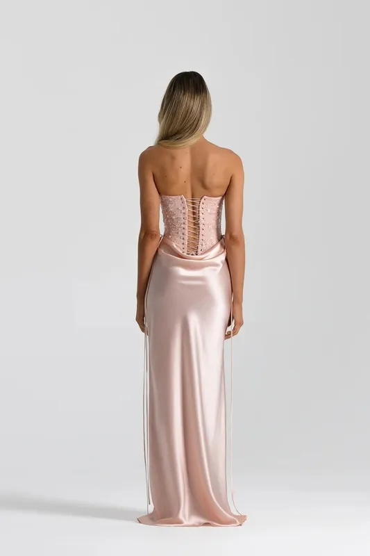 Baby Pink Bias-Cut Skirt