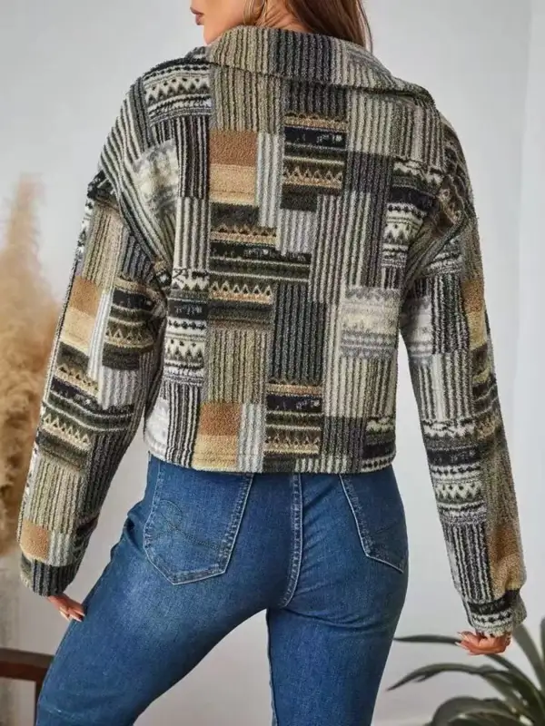 Button-up Dropped Shoulder Jacket
