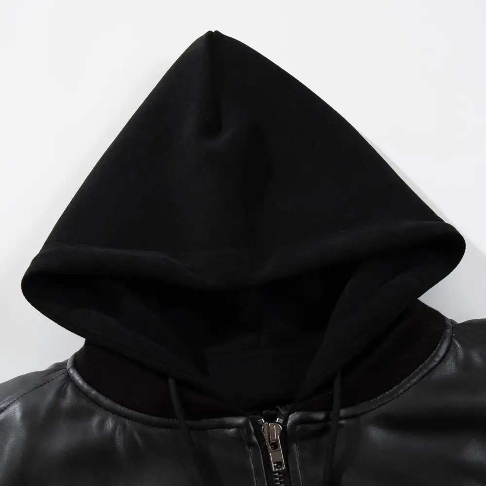 Hooded Leather Street Jacket