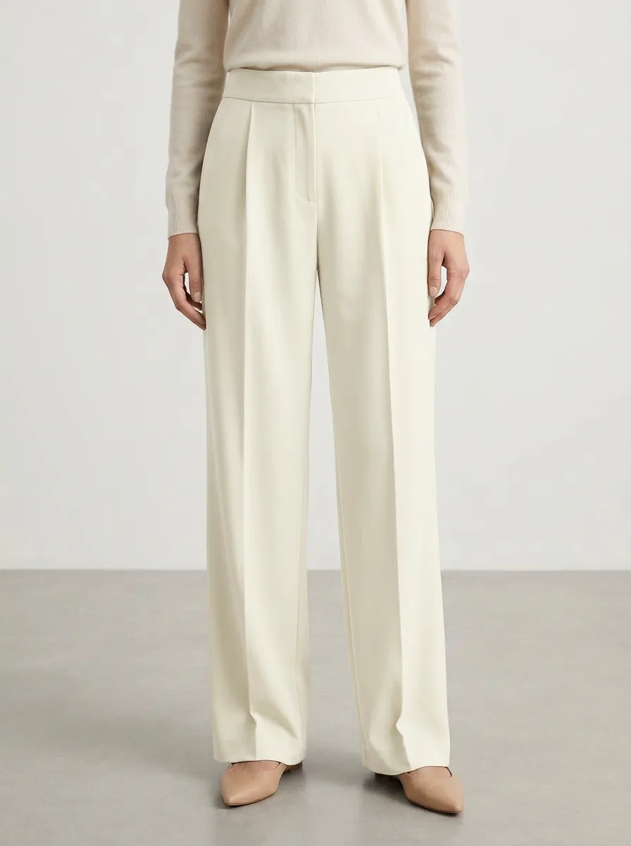 Everyday Form Pleated Wide-Leg Trousers