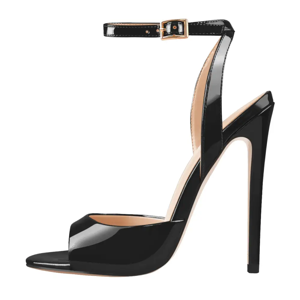 Round Toe Strap Stiletto Sandals