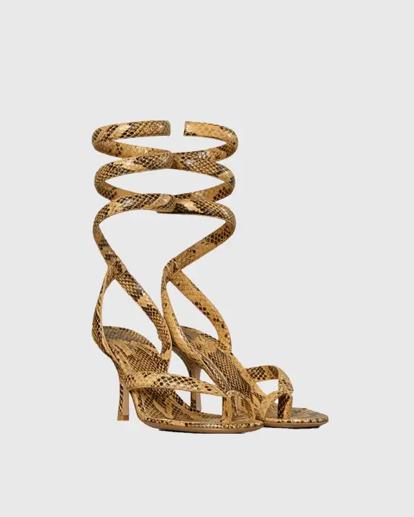 Spiral Snake Sandals in Yellow