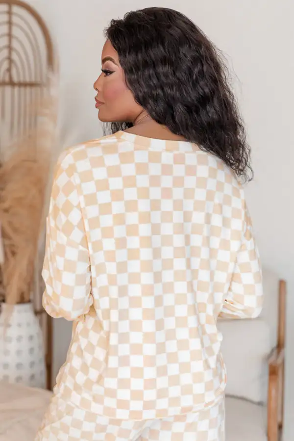 Print Long Sleeve Pullover Pants Set Lounge Set