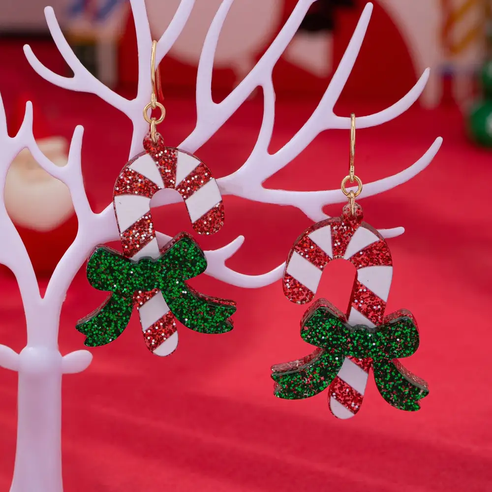 Christmas Glitter Candy Cane Dangle