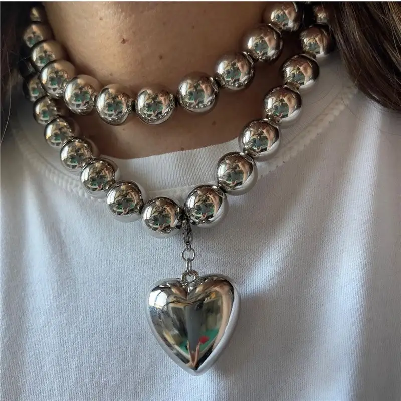 Layered Bead Pendant Necklace