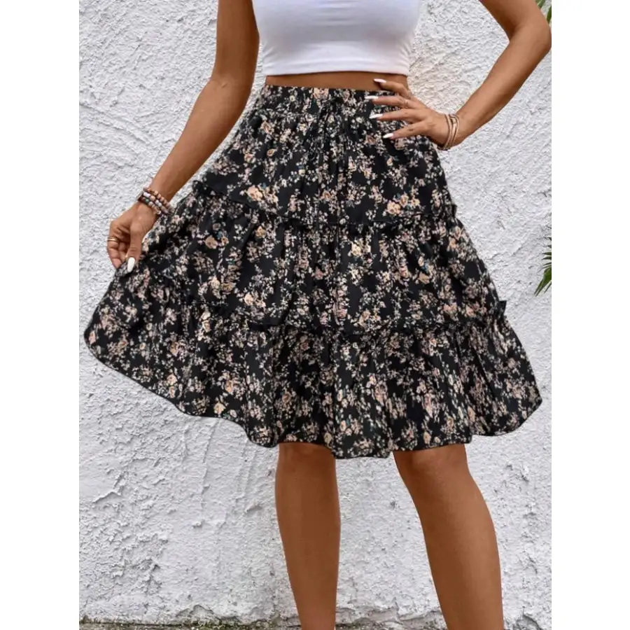 Everyday Print Midi Skirt