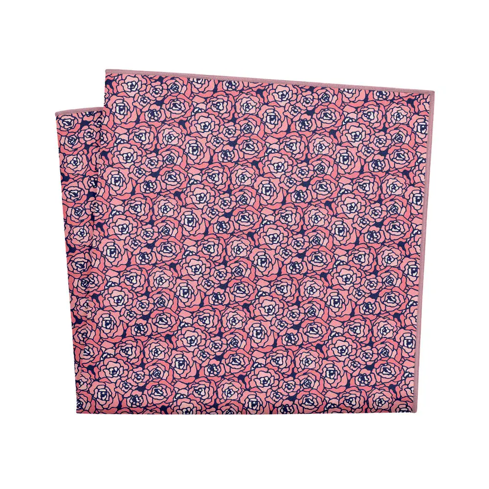 Clean Subtle Floral Pocket Square