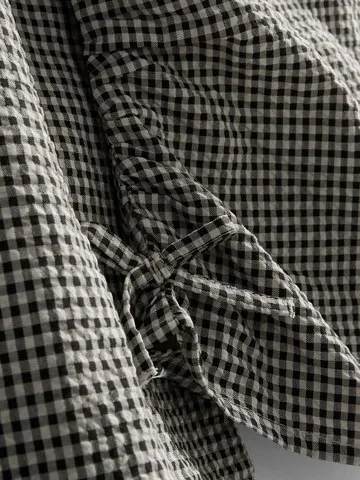 7-15yrs | Check Ruched Blouse