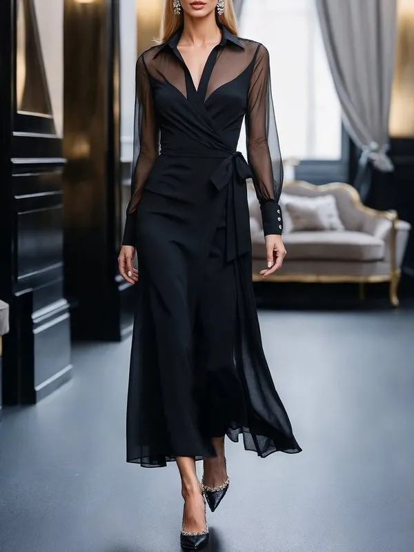 Loose Pleated Buttoned Long Maxi Dress