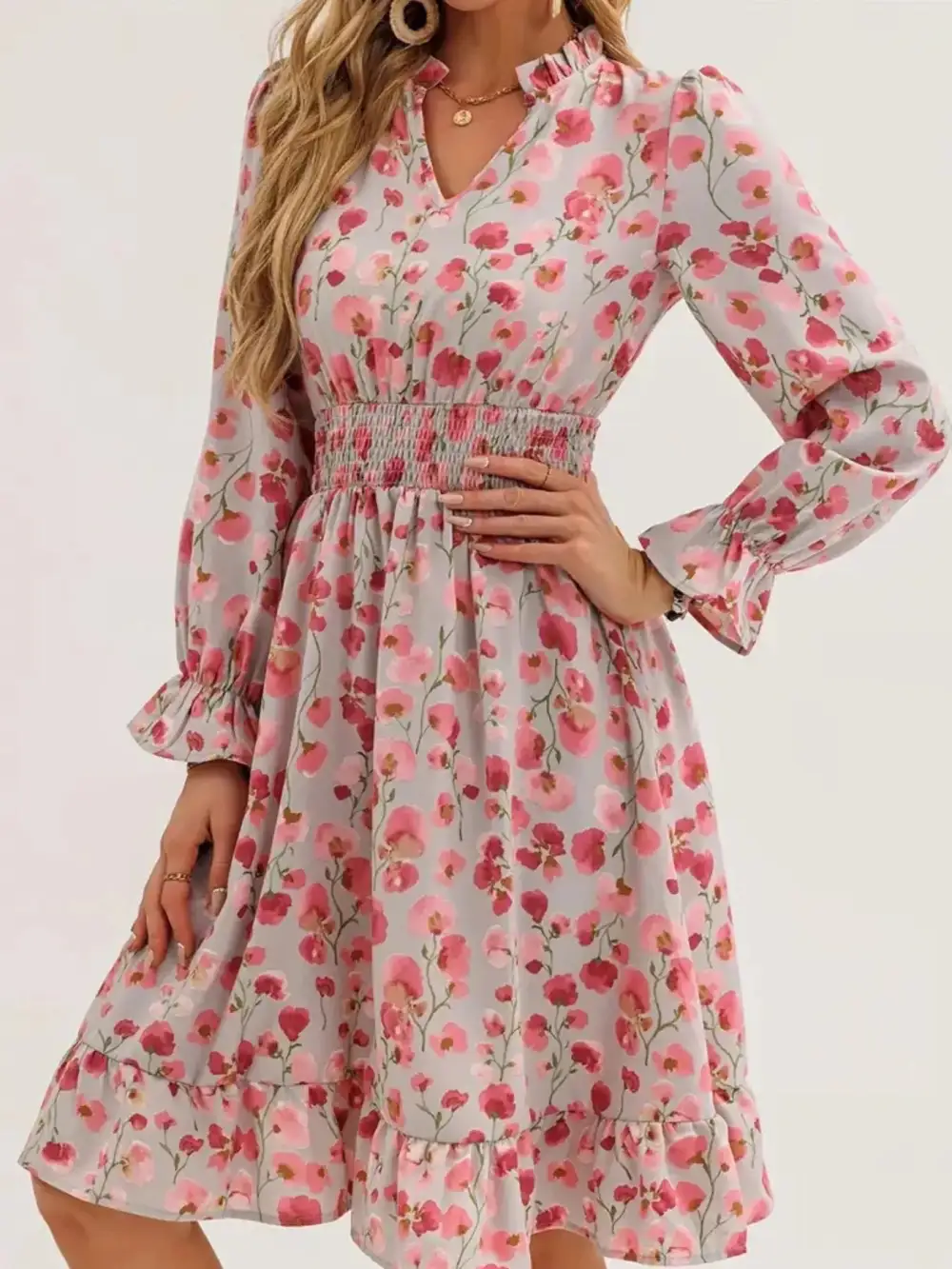 Clean Line Floral Dress