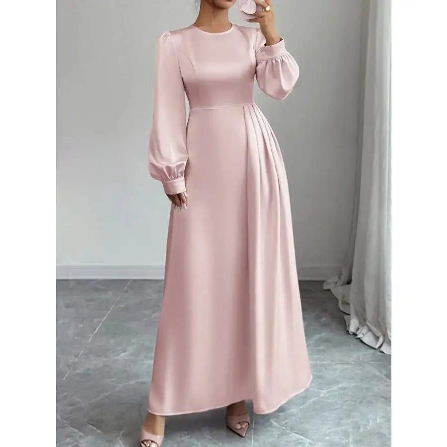 Satin Long Sleeve Maxi Dress