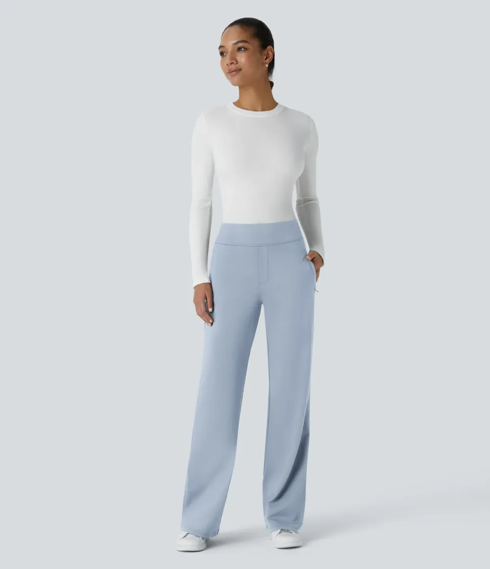 DayStretch Mid Rise Side Zipper Pocket Work Flare Pants