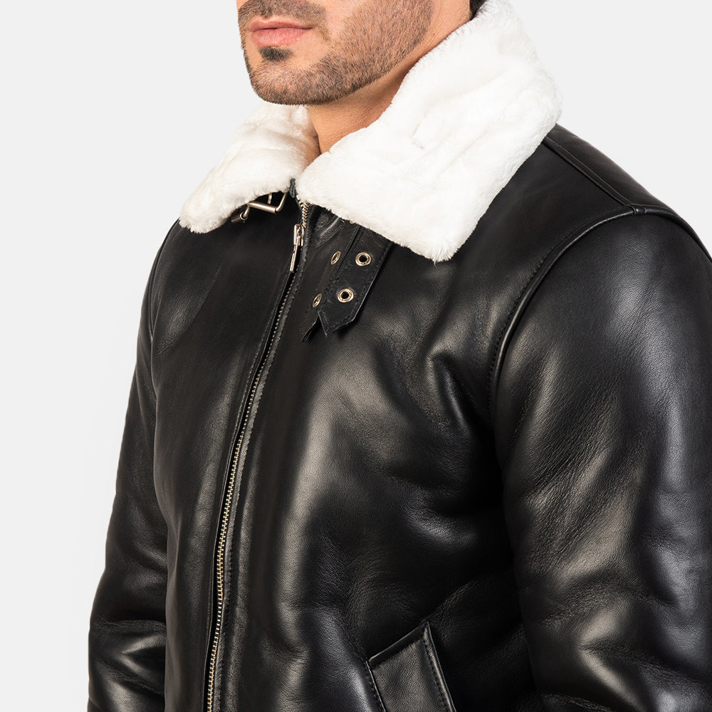 Men's Layered Bomber Leather Jacket