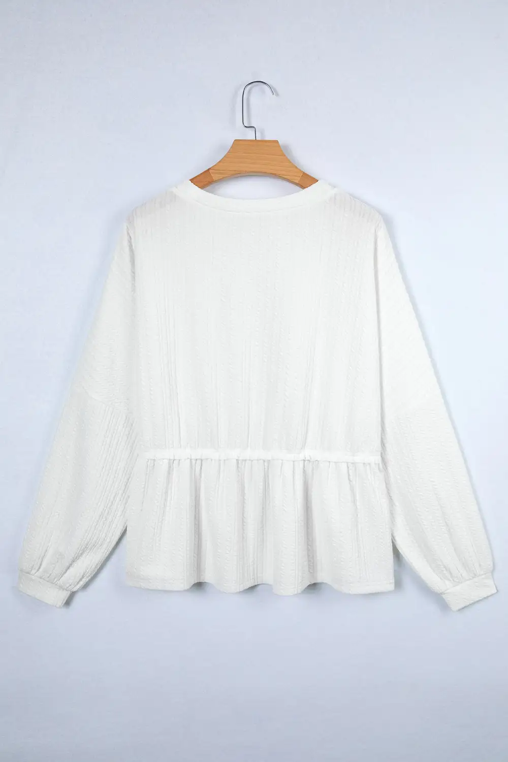 Women's Solid Textured Long Sleeve Top