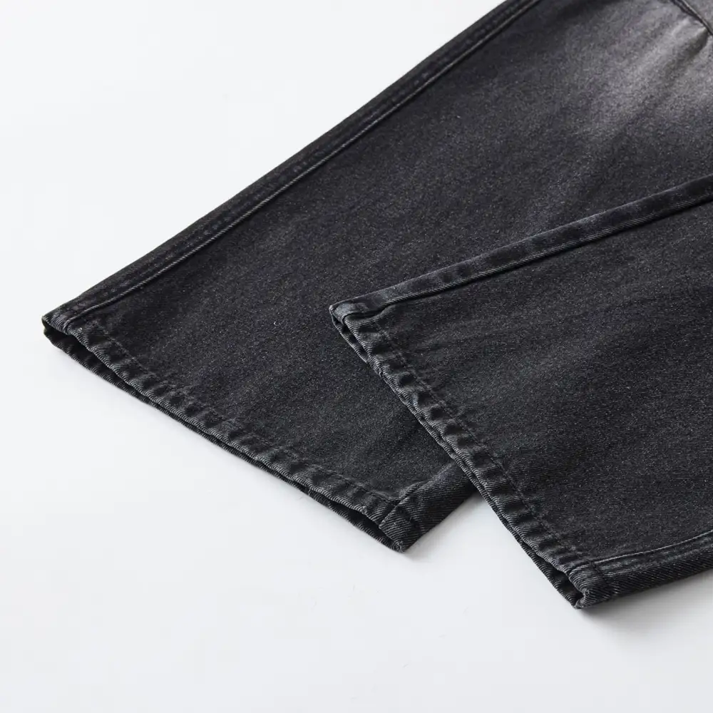 Straight Leg Cargo Washed Denim Jeans