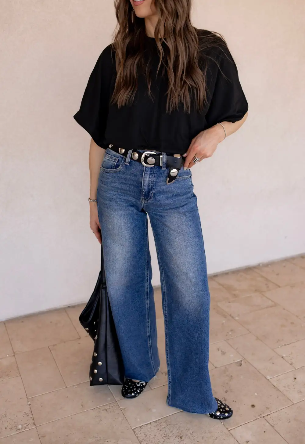 Metallic Disc Studded Waist Belt