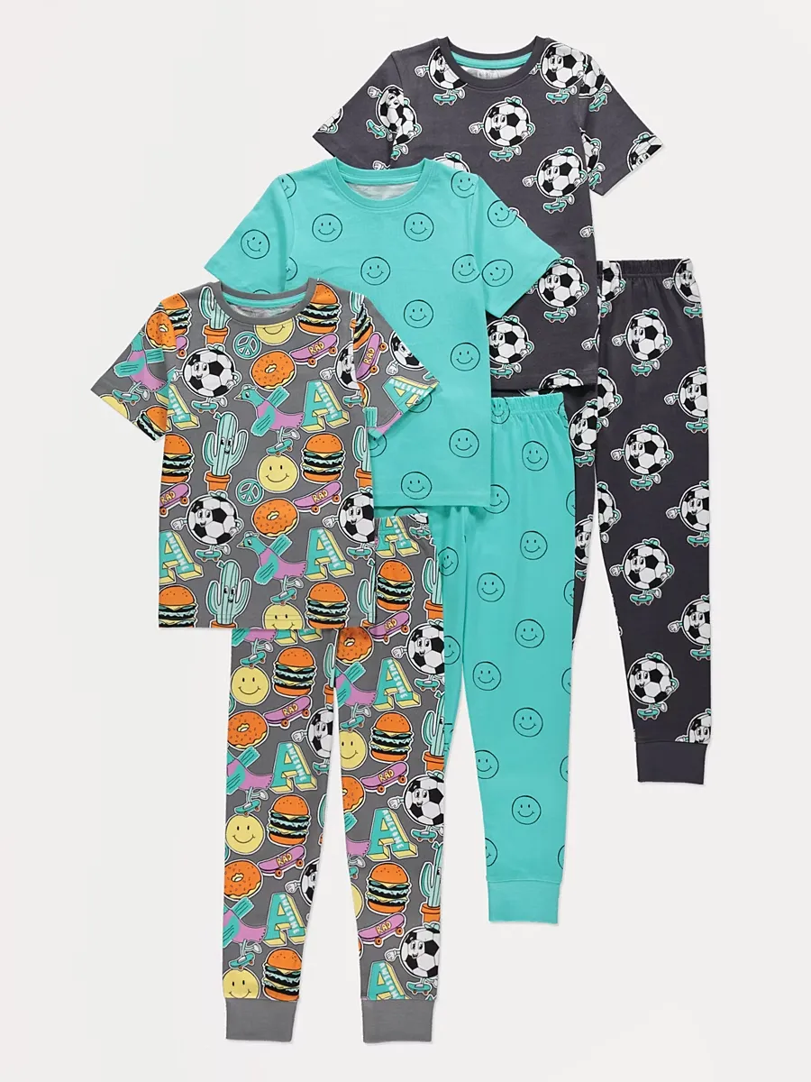 Fun Sport Short Sleeve Pyjamas 3 Pack