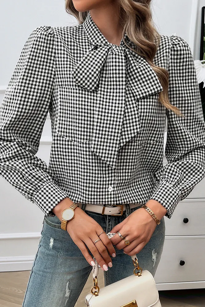 Plaid Button Up Tie Knot Tee