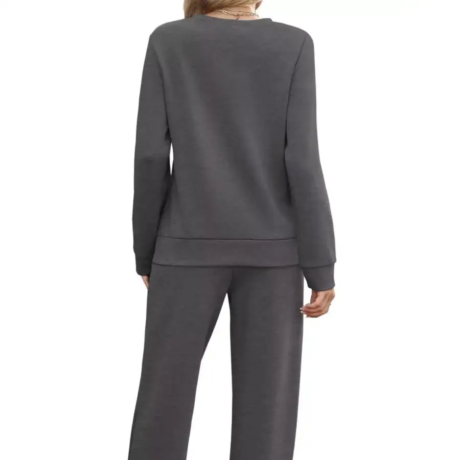 Full Size Casual Long Sleeve Top and Pants Set Plus Size