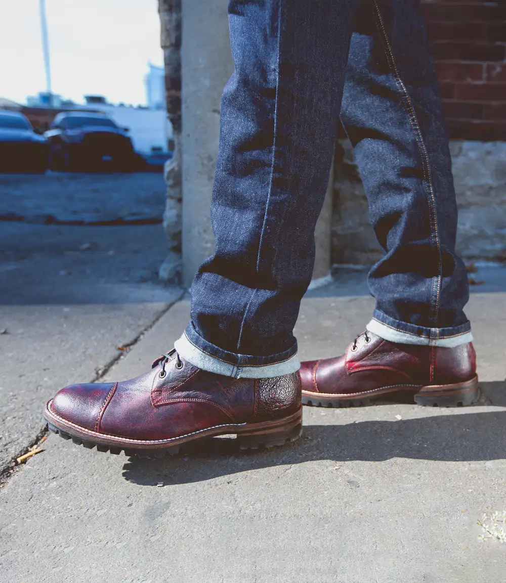 Back-Zip Lug-Sole Combat Boots