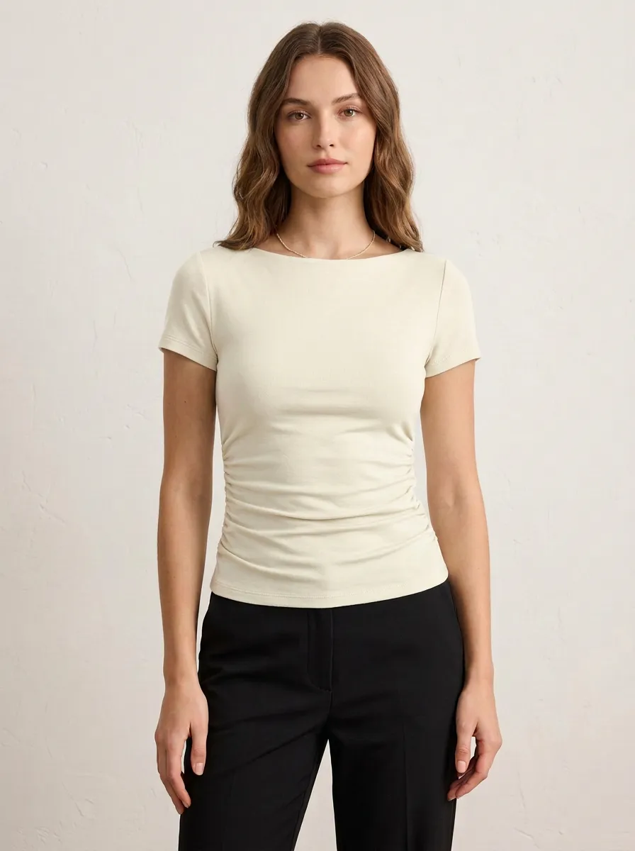 Contoured Side-Ruched Ruched Fitted Fitted Top
