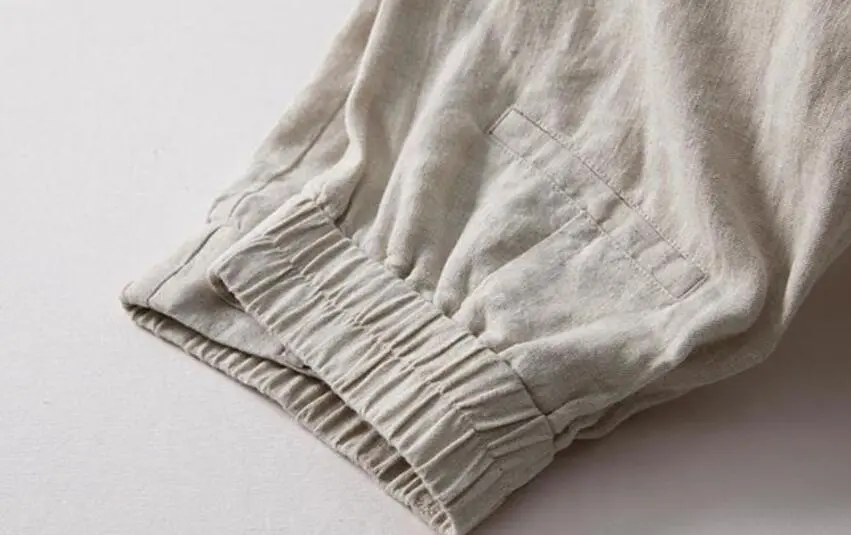 Statement Linen Cotton Wide Leg Elastic Waist Pocketed Trousers