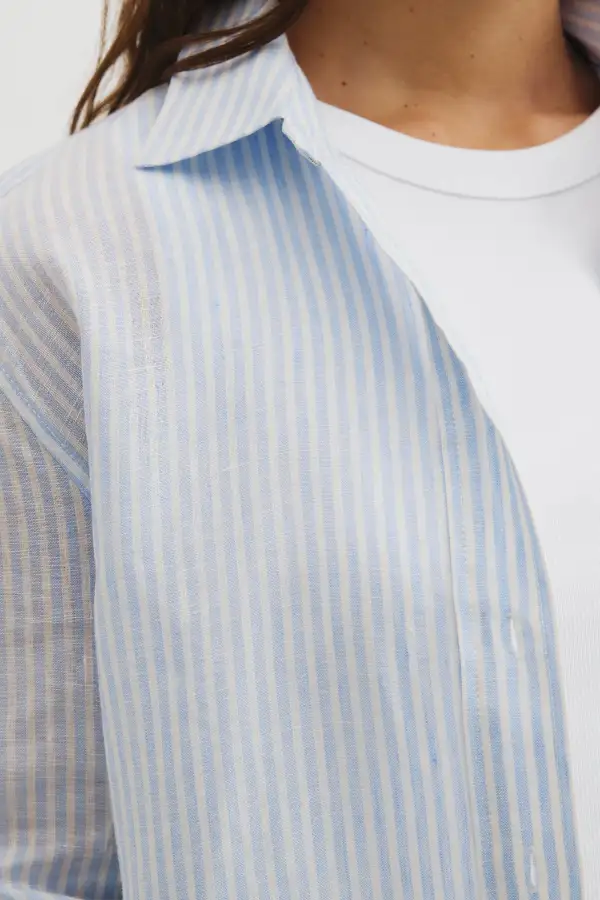 Women's Striped Linen Shirt
