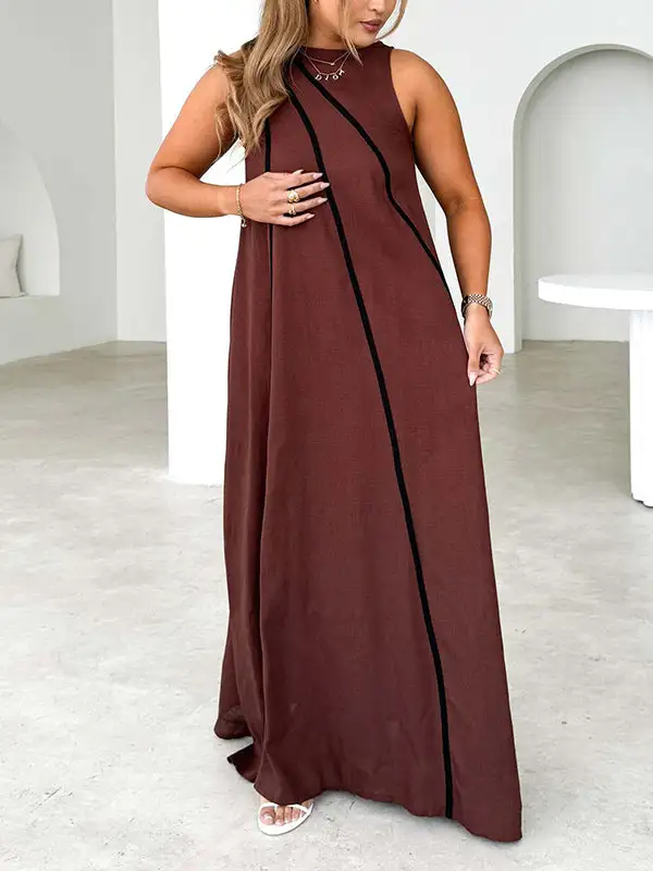 Loose Joint Neck Maxi Dress