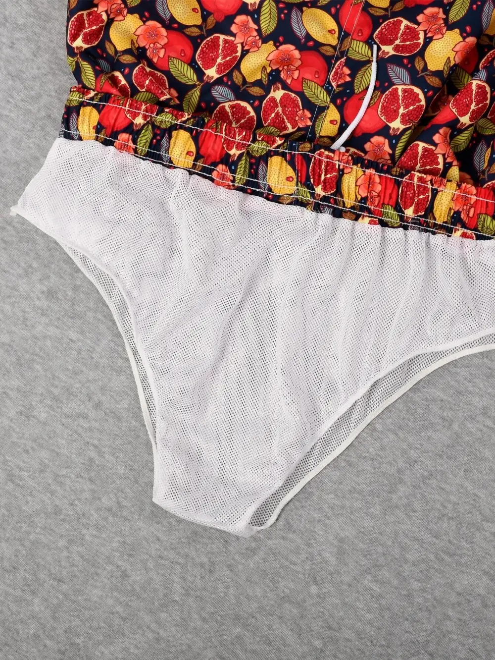 Men's Lemon and Pomegranate Print Swim Trunks