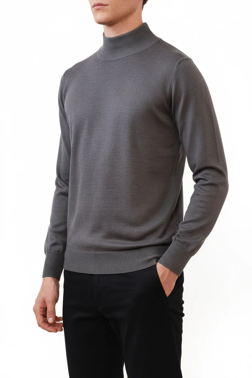 Versatile Slim Fit Viscose Turtleneck Sweater